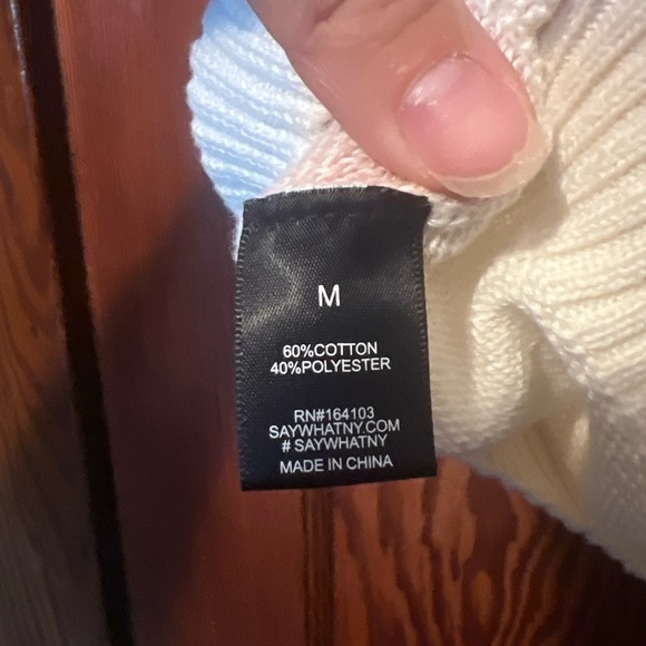 Say What? Cream and Pink Knit Vest Women’s Medium NWT - Picture 4 of 5